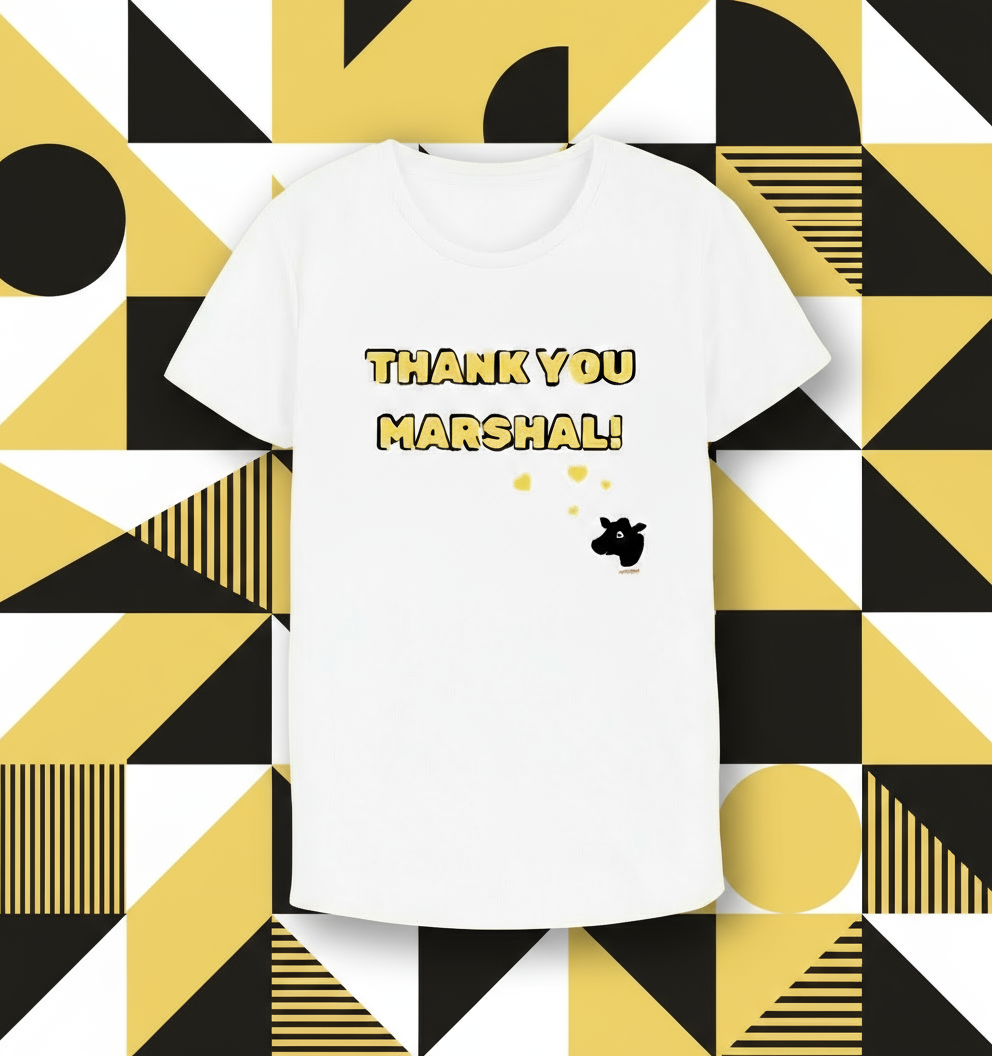Thank You Marshal (women's sizing active tee/white)
