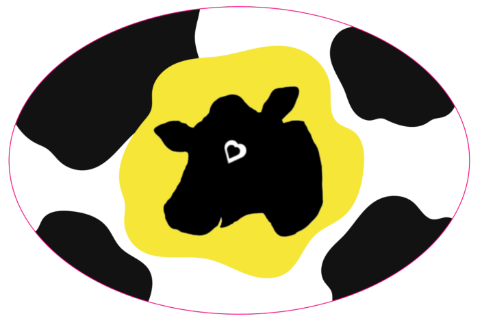Oval Cow Club Car Sticker