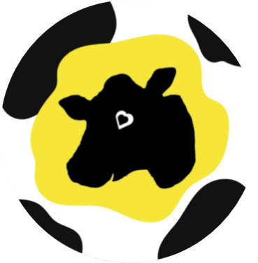Round Cow Club Window Sticker