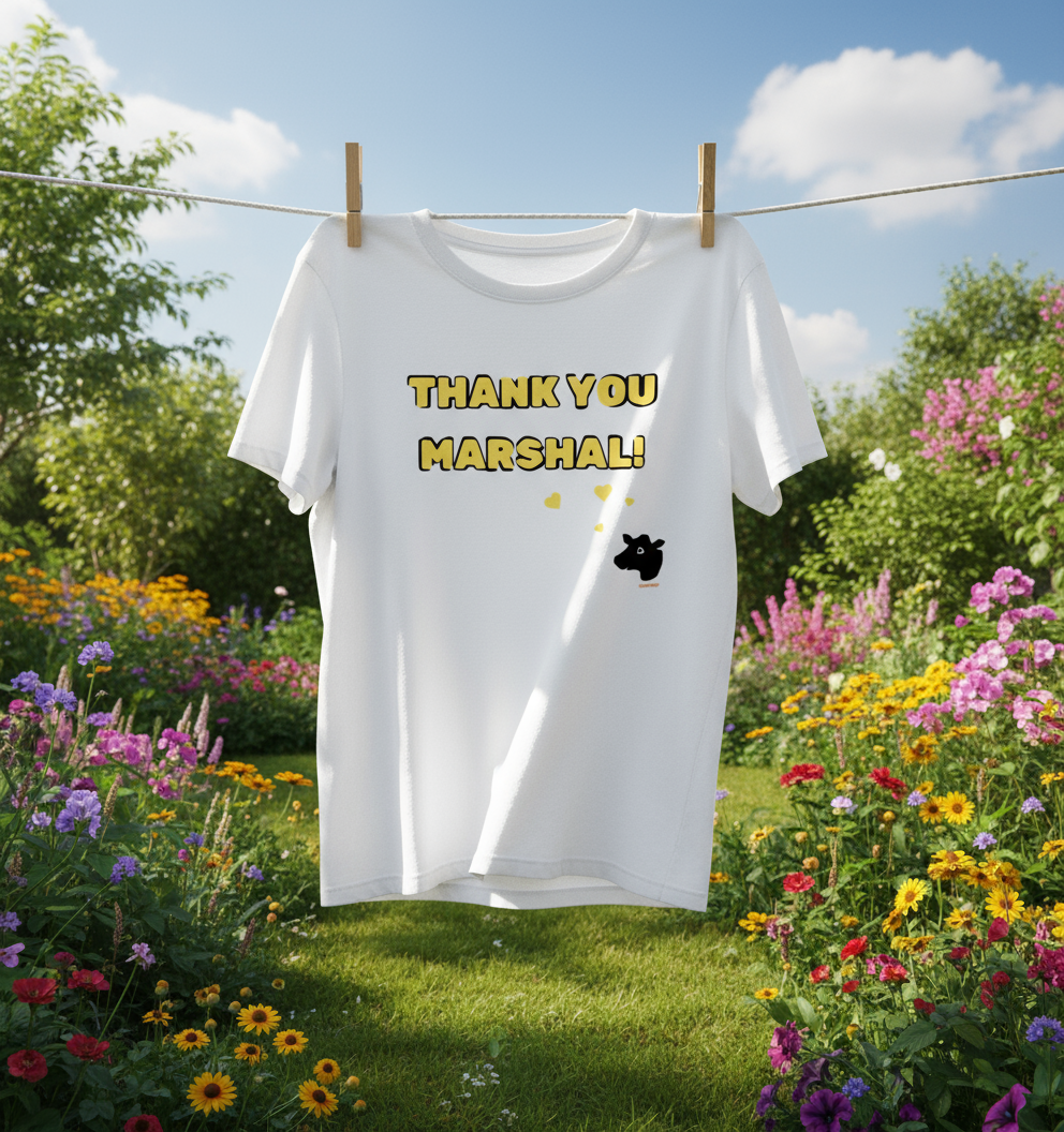 Thank You Marshal (white unisex active tee)