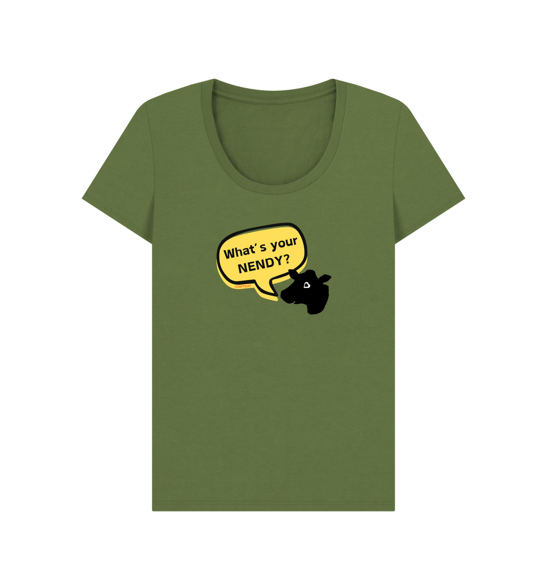 Khaki What's your NENDY? - Scoop neck tee